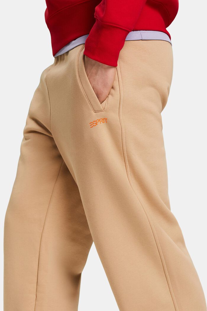 Pantalones de felpa de algodón con logotipo, BEIGE, detail image number 1
