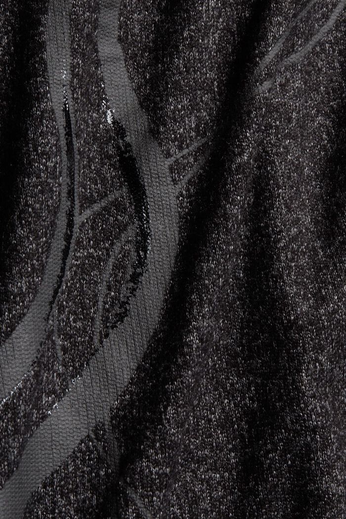 Jersey de punto con estampado y lentejuelas, BLACK, detail image number 4