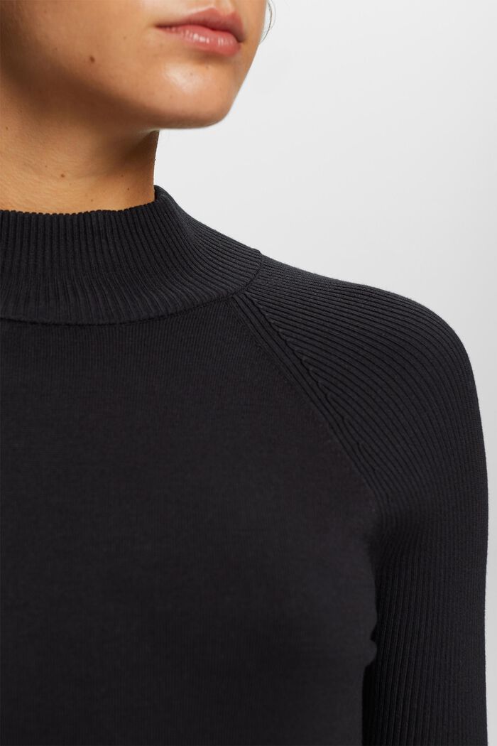 Jersey de cuello alto, LENZING™ ECOVERO™, BLACK, detail image number 2
