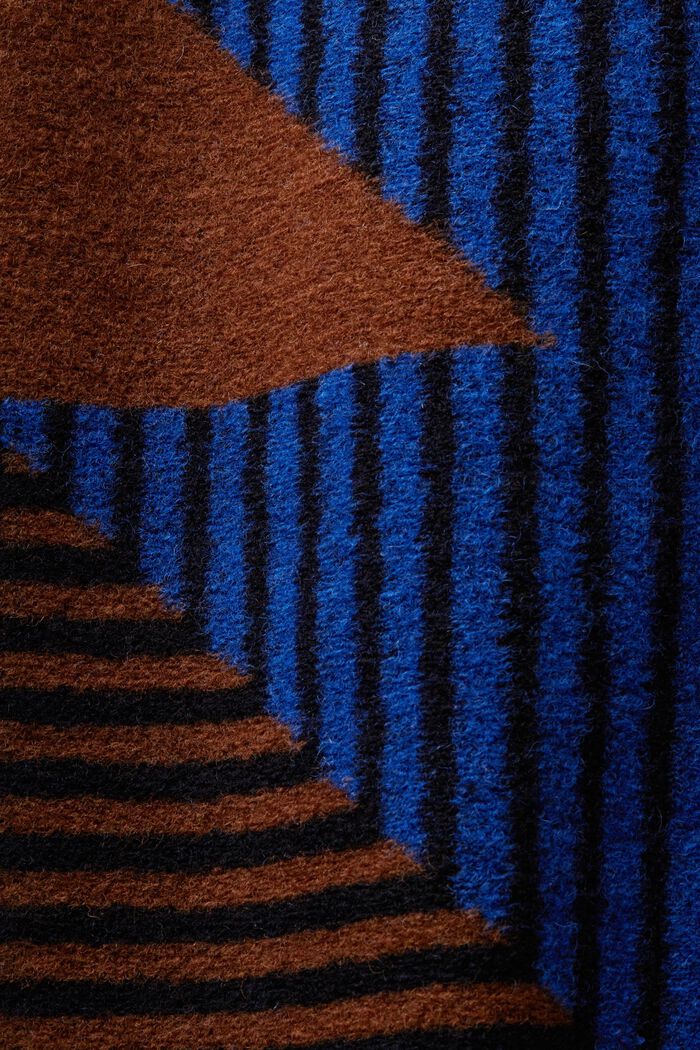 Abrigo en mezcla de lana con estampado, BRIGHT BLUE, detail image number 6