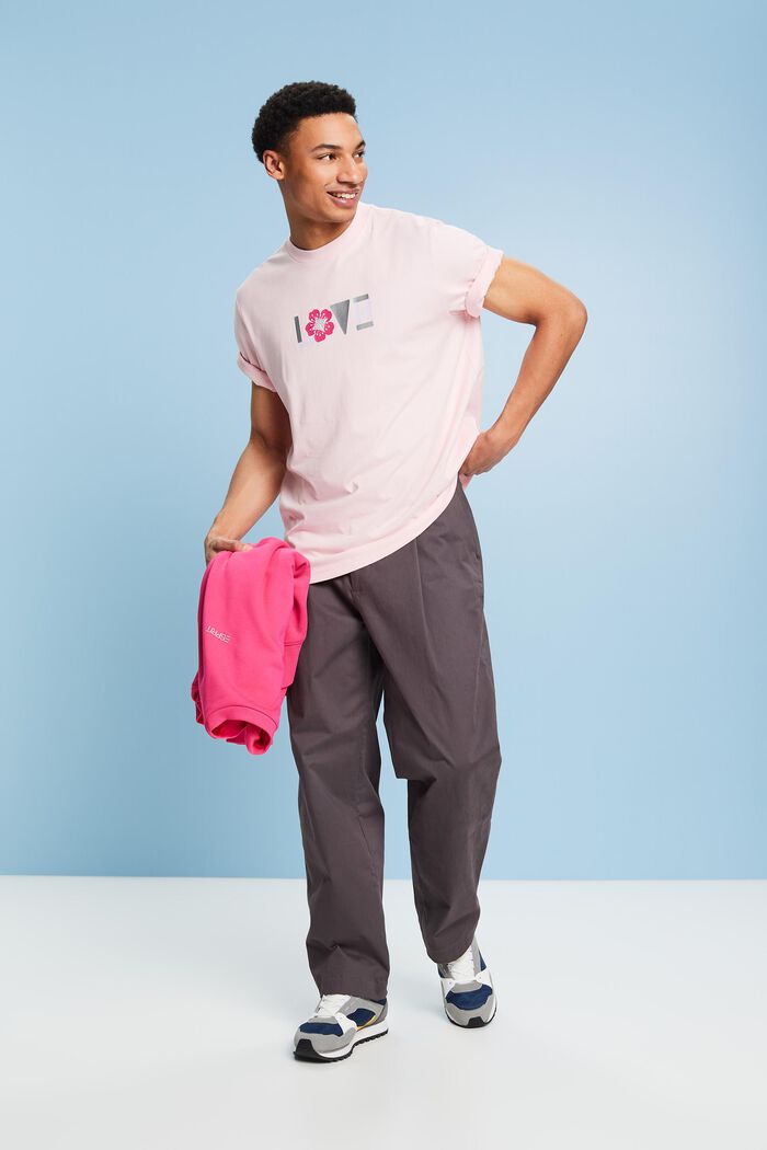 Camiseta unisex estampada de algodón Pima, PASTEL PINK, detail image number 1