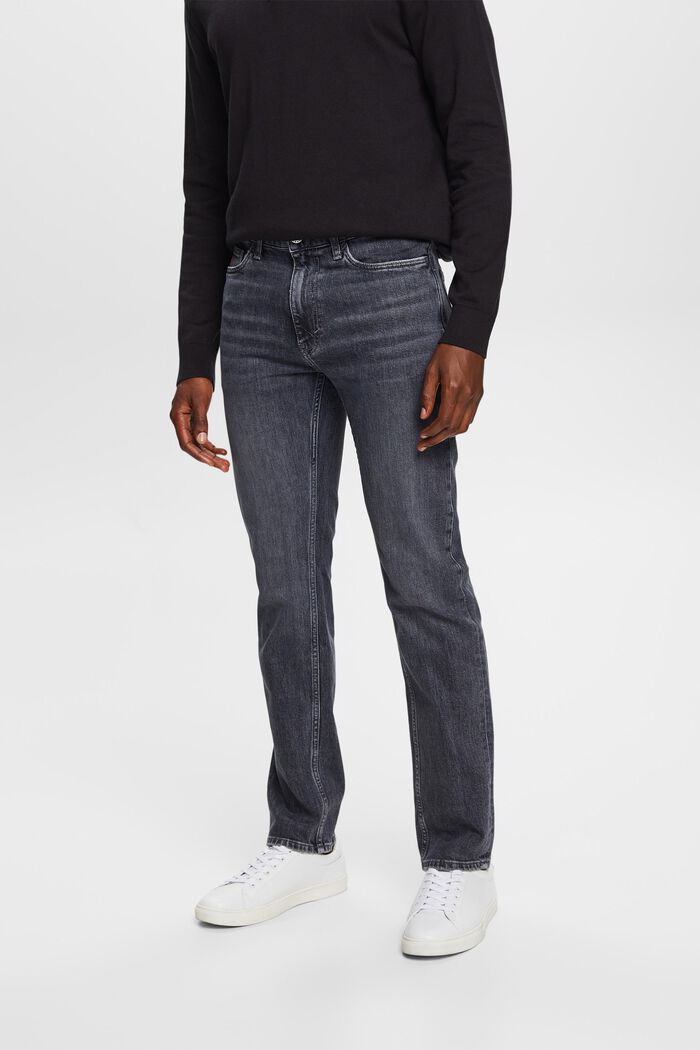 Jeans mid-rise straight fit, BLACK MEDIUM WASHED, detail image number 0