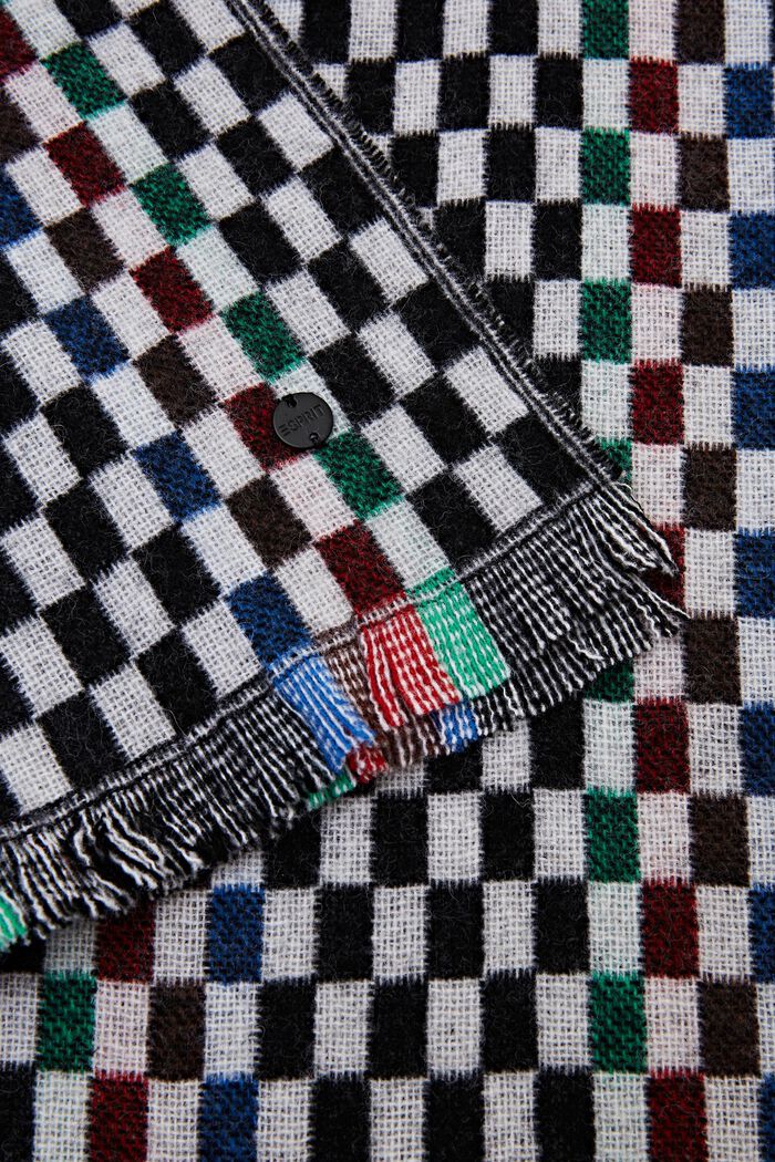 Bufanda de lana a cuadros, BLACK, detail image number 1