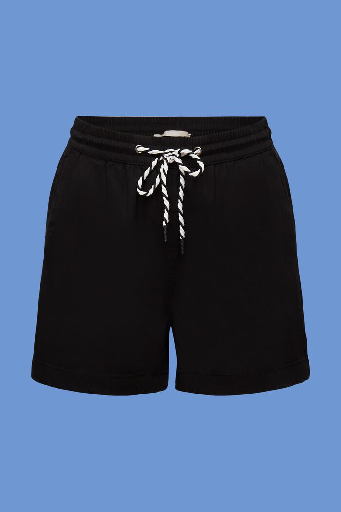 Pantalón corto con cintura de cordón, BLACK, detail image number 7