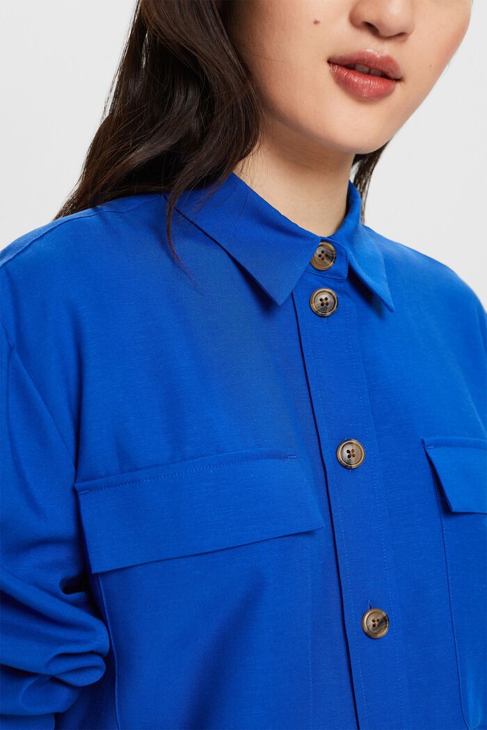 Camisa oversize con botones, BRIGHT BLUE, detail image number 3