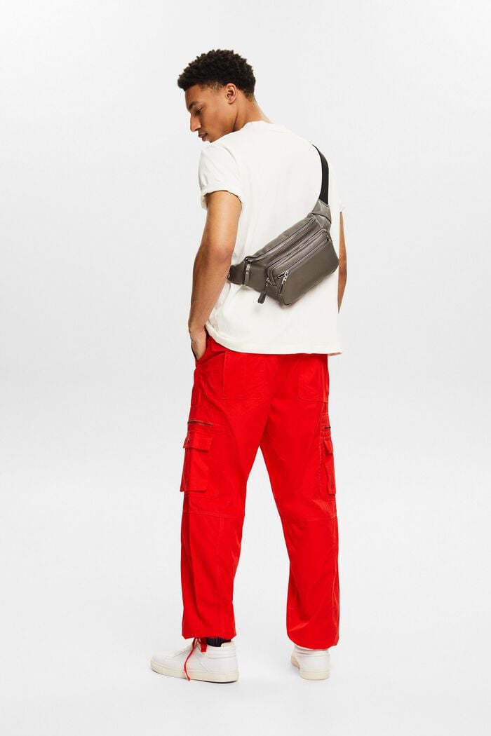 Pantalón cargo de sarga con corte Straight, RED, detail image number 2