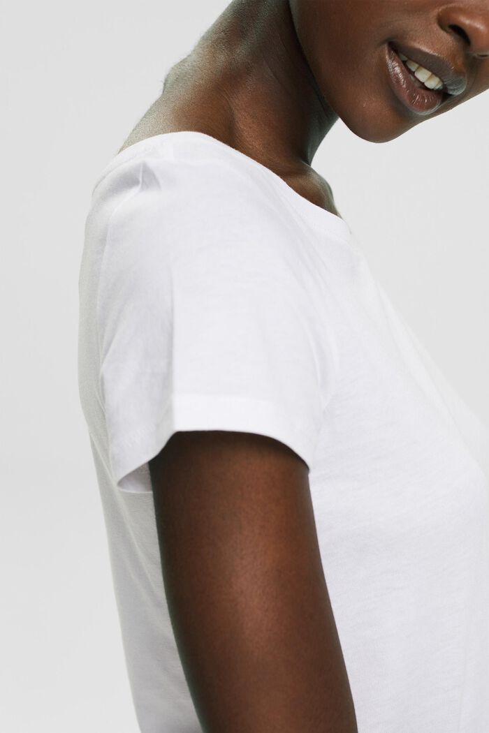 Pack de dos: camiseta básica, mezcla de algodón ecológico, WHITE, detail image number 3