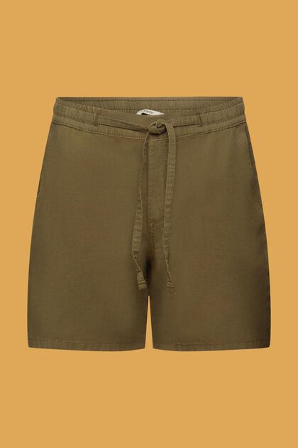 Shorts de sarga con cintura fruncida