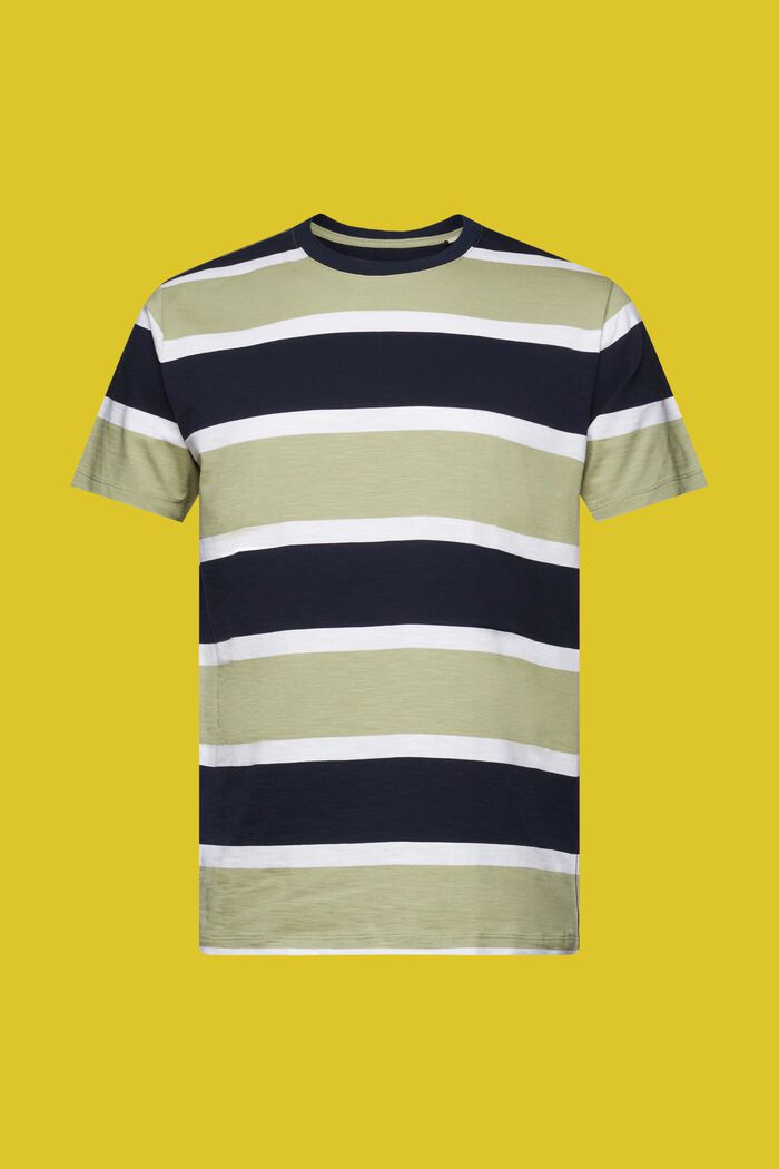 Camiseta de punto a rayas, 100% algodón, LIGHT GREEN, detail image number 6