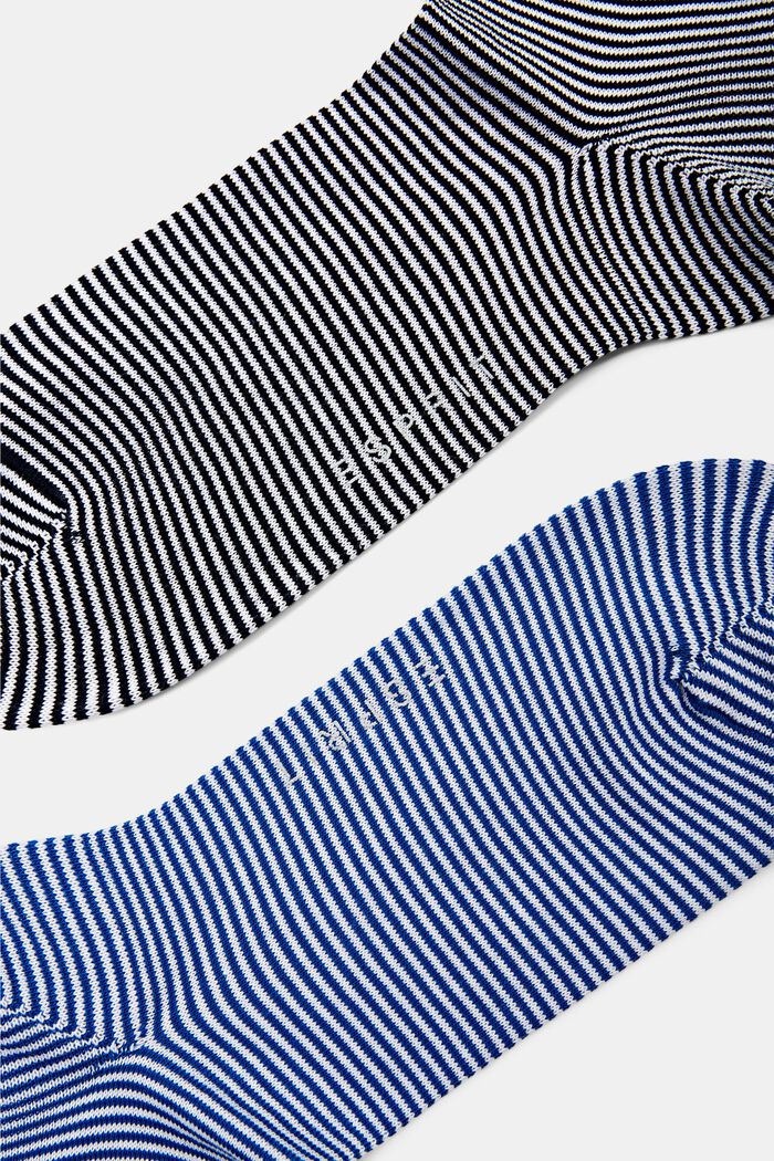 Pack de 2 pares de calcetines a rayas, algodón ecológico, BLUE/WHITE, detail image number 2