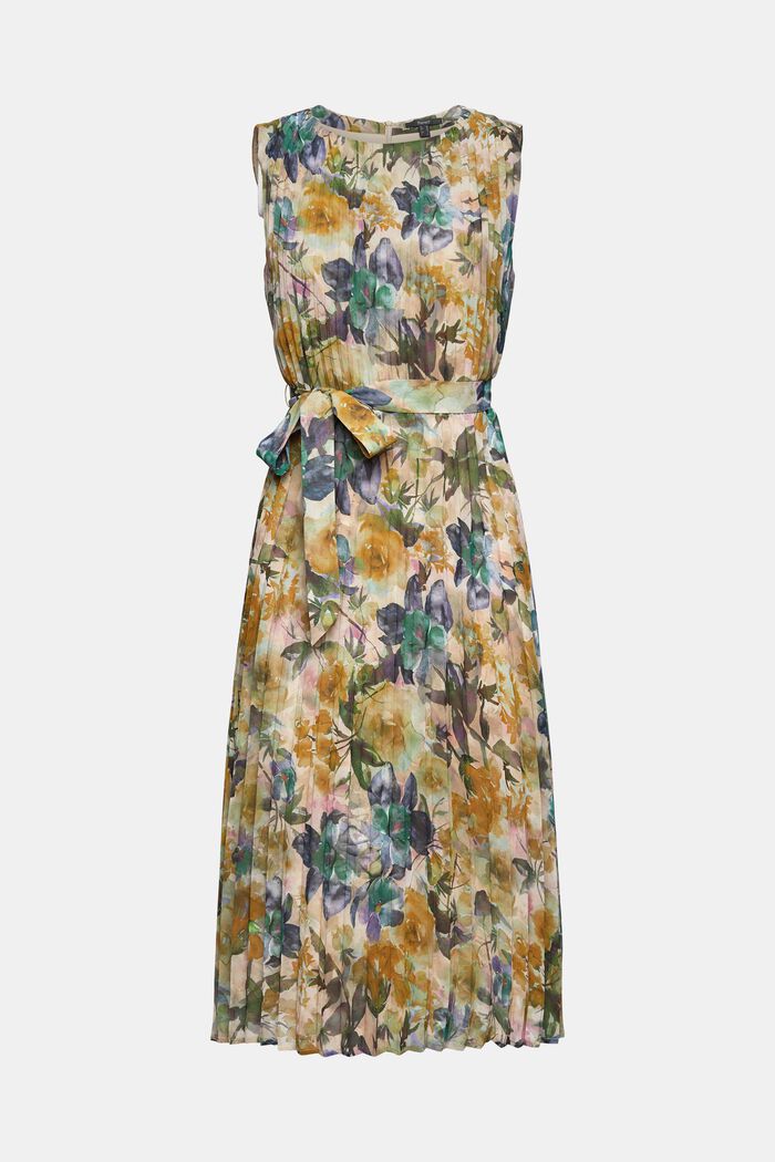 Reciclado: vestido plisado con estampado de flores