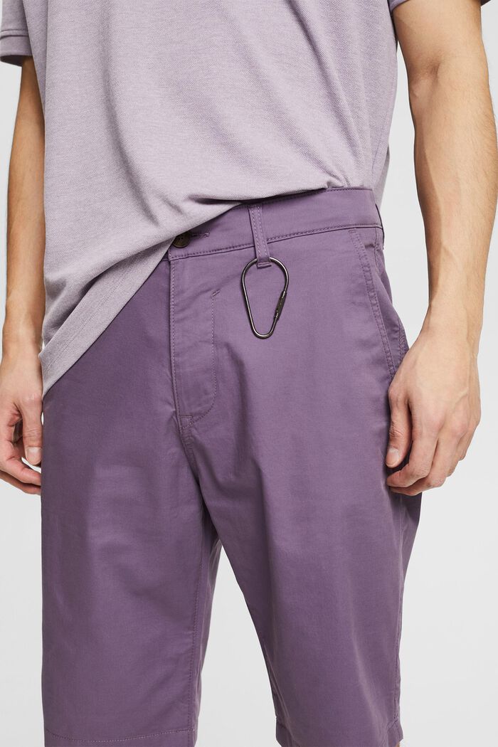 Pantalón corto en mezcla de algodón, DARK MAUVE, detail image number 0