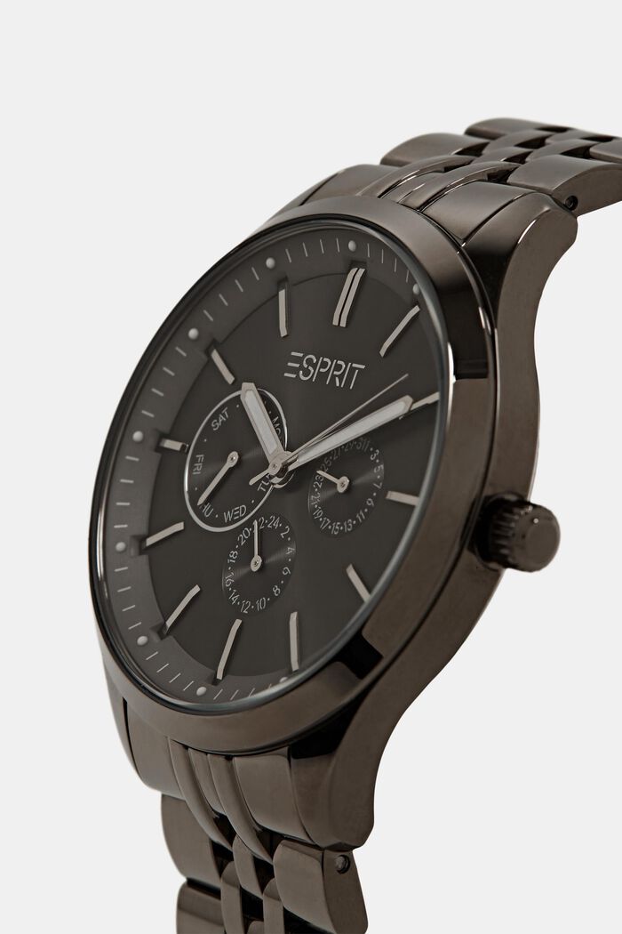 Reloj de acero inoxidable con pulsera de eslabones, GREY, detail image number 1
