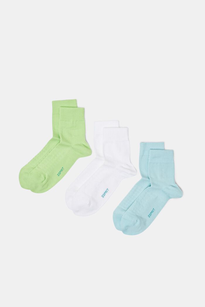Pack de 3 calcetines de algodón ecológico acanalado, BLUE/GREEN, detail image number 0
