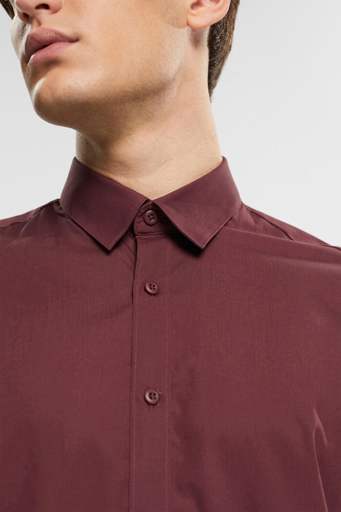 Camisa de algodón sostenible, BORDEAUX RED, detail image number 0