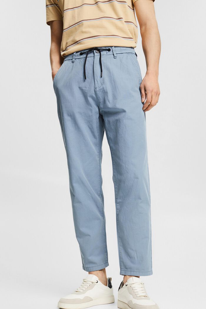 Con lino: pantalones chinos con cordón en la cintura