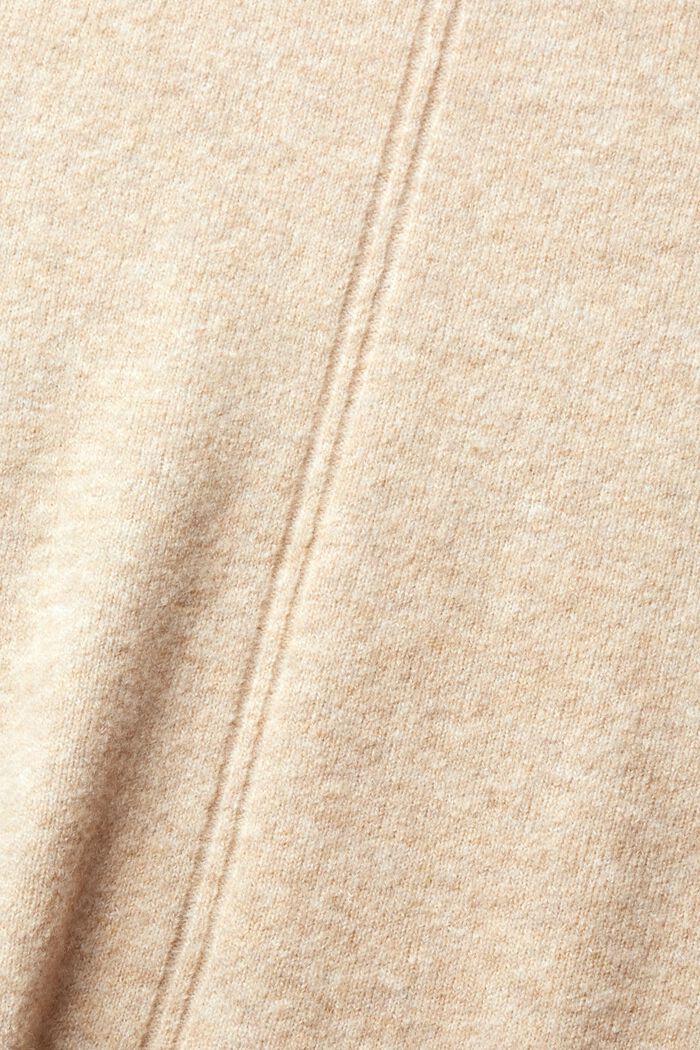 Con lana: jersey suave con cuello alto, SAND, detail image number 1
