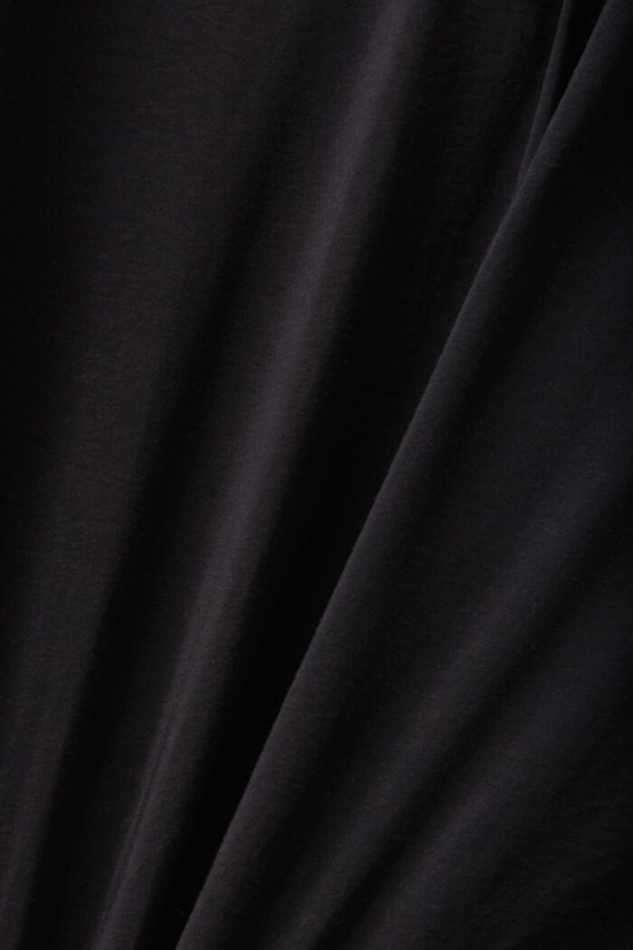Blusa de volantes con lazada, BLACK, detail image number 4