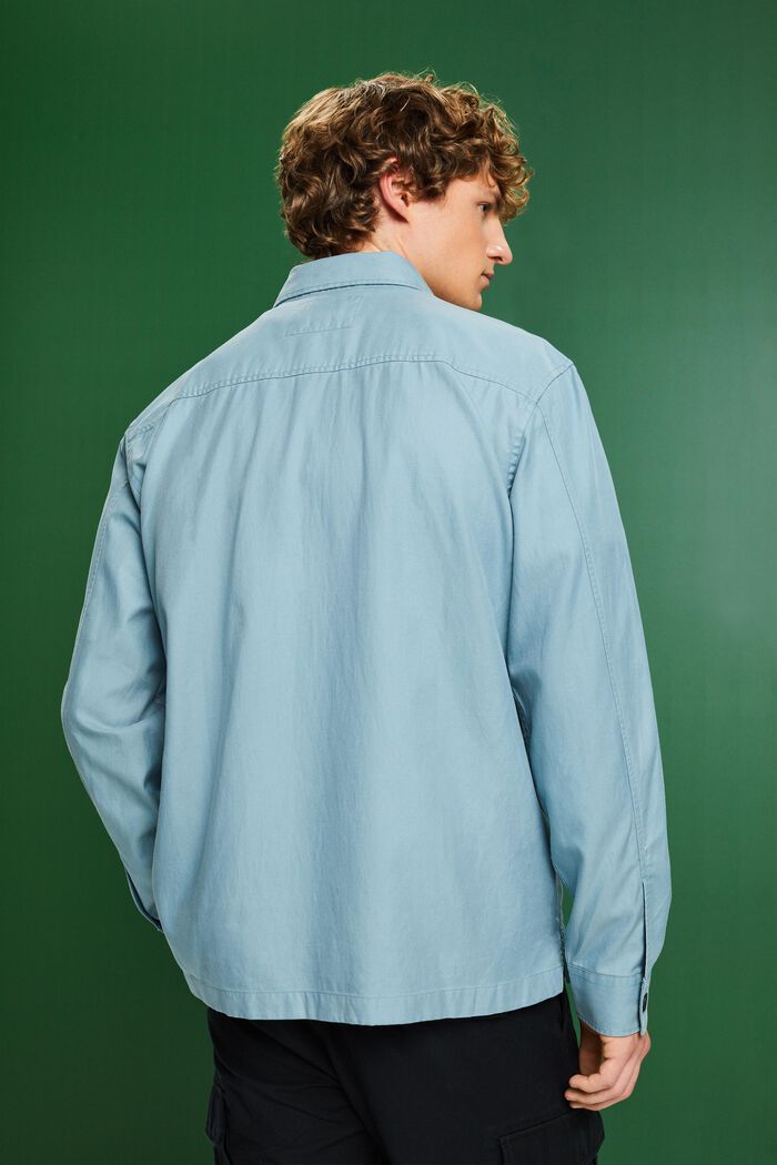 Camisa de sarga con cuello abotonado, TEAL BLUE, detail image number 2