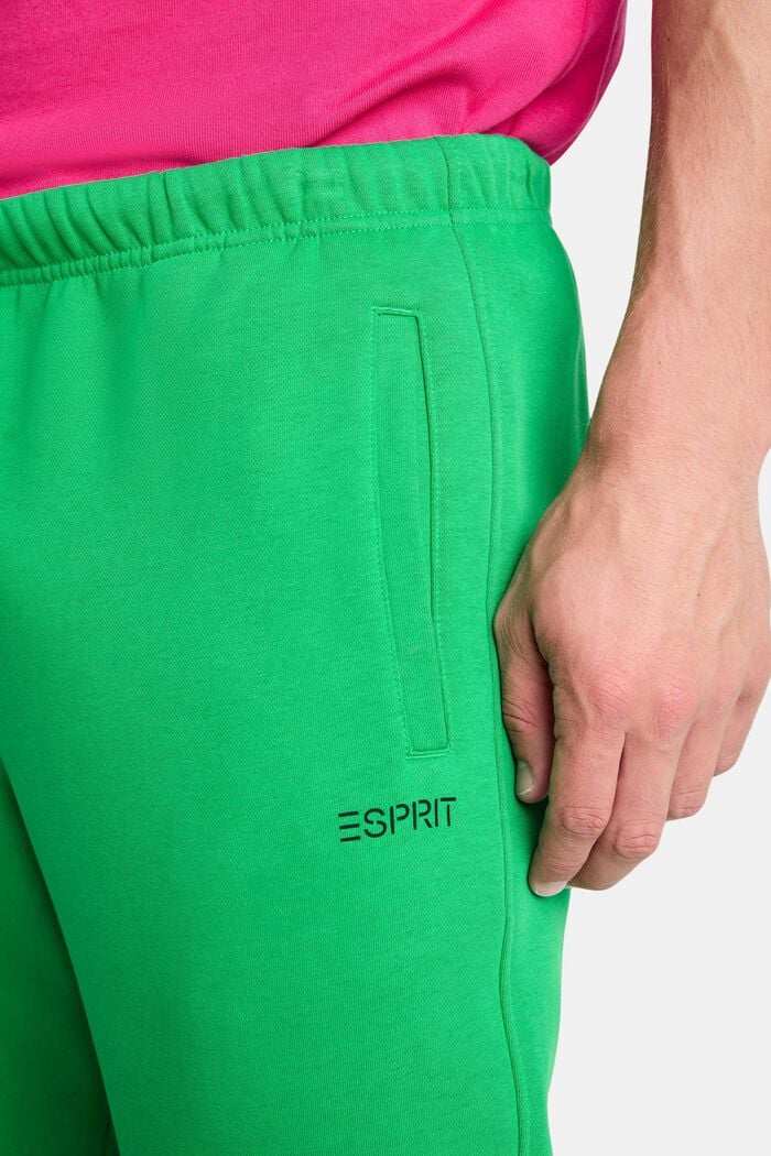 Pantalones de felpa de algodón con logotipo, GREEN, detail image number 2