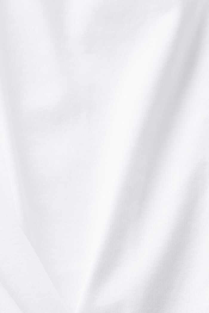 Camiseta de jersey de algodón con manga larga, WHITE, detail image number 4