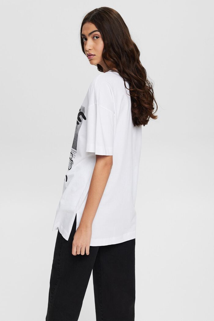 Camiseta oversize estampada, WHITE, detail image number 3