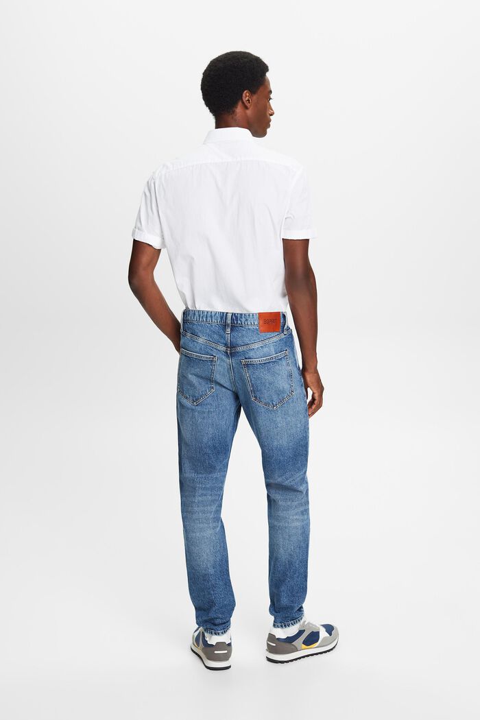 Jeans mid-rise regular tapered fit, BLUE MEDIUM WASHED, detail image number 3