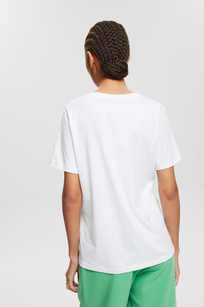 Camiseta básica en 100 % algodón ecológico, WHITE, detail image number 3