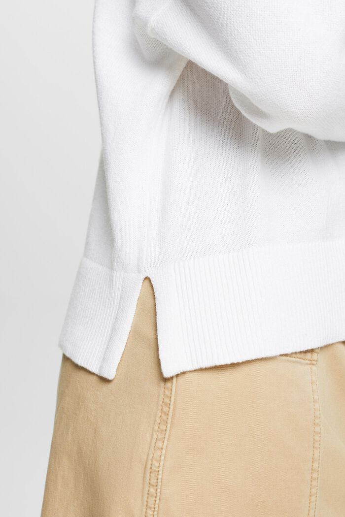 Jersey de algodón y lino, WHITE, detail image number 3