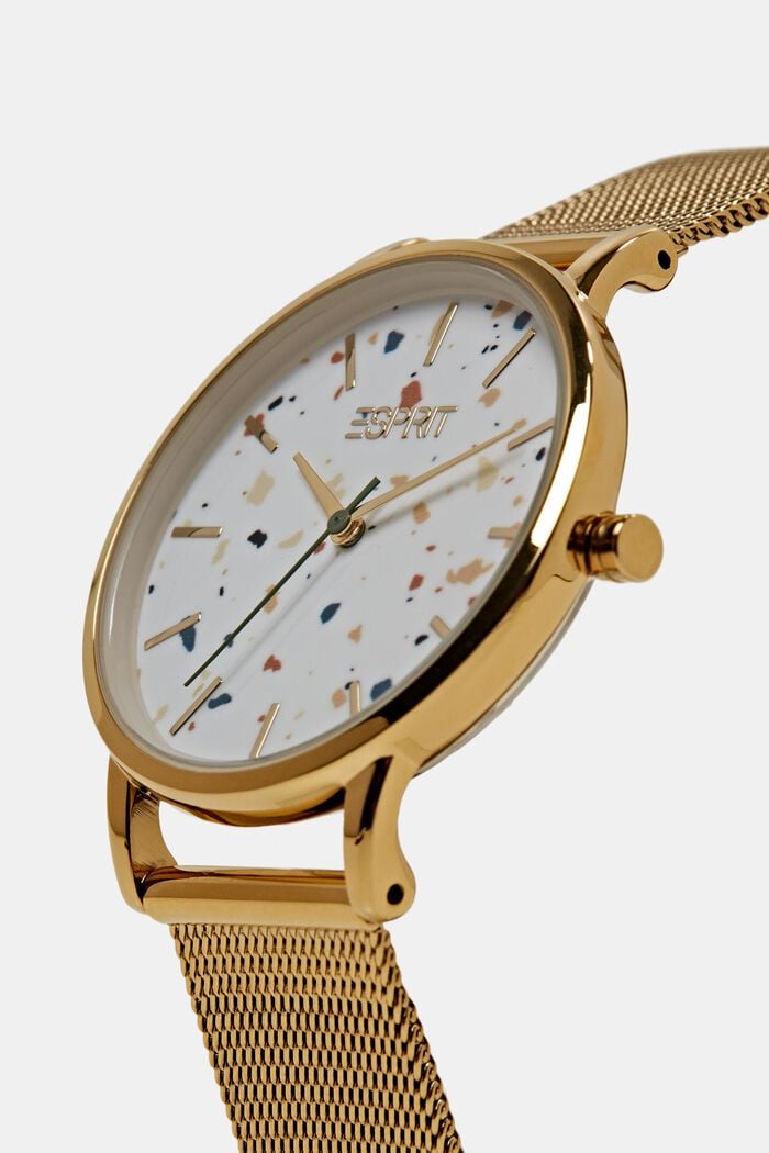 Reloj con correa de malla de acero inoxidable, GOLD, detail image number 1
