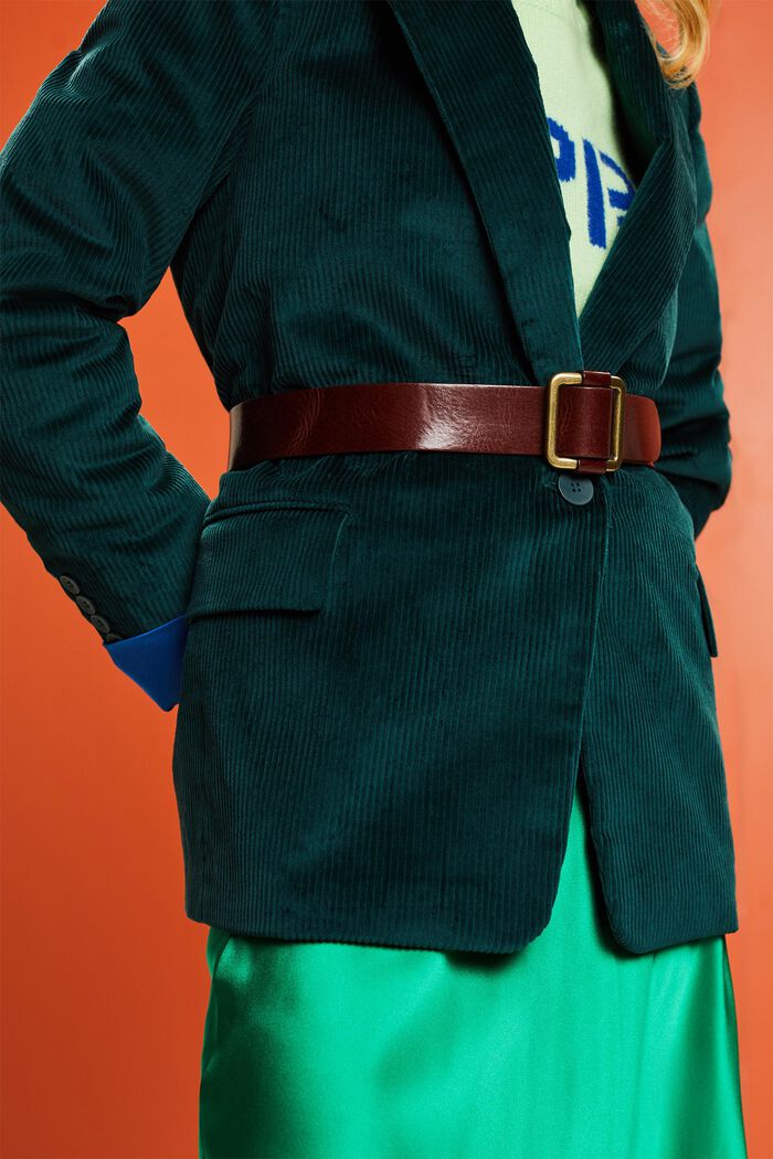 Blazer oversize de pana, EMERALD GREEN, detail image number 3