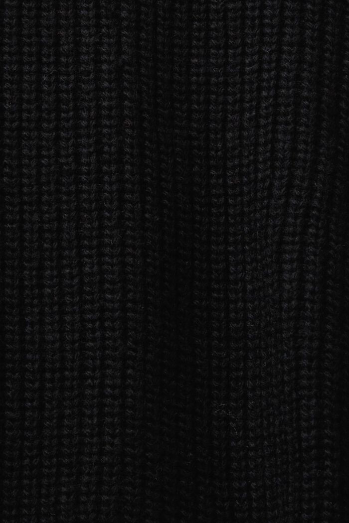 Cárdigan de punto trenzado, mezcla de lana, BLACK, detail image number 5