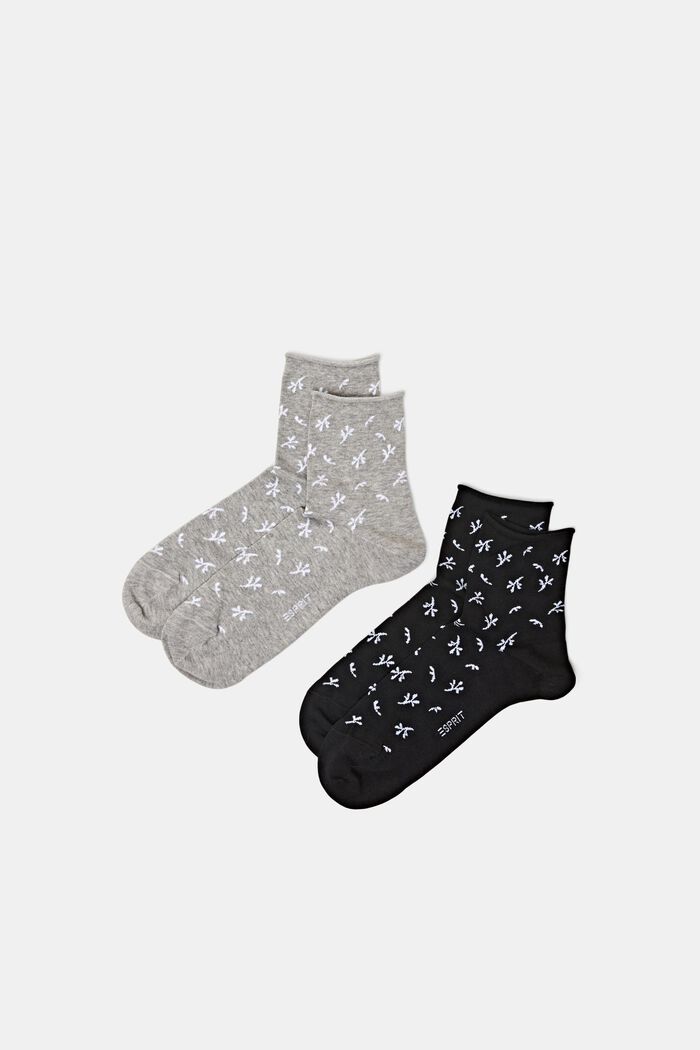 Pack: 2 pares de calcetines de algodón estampados, GREY/BLACK, detail image number 0