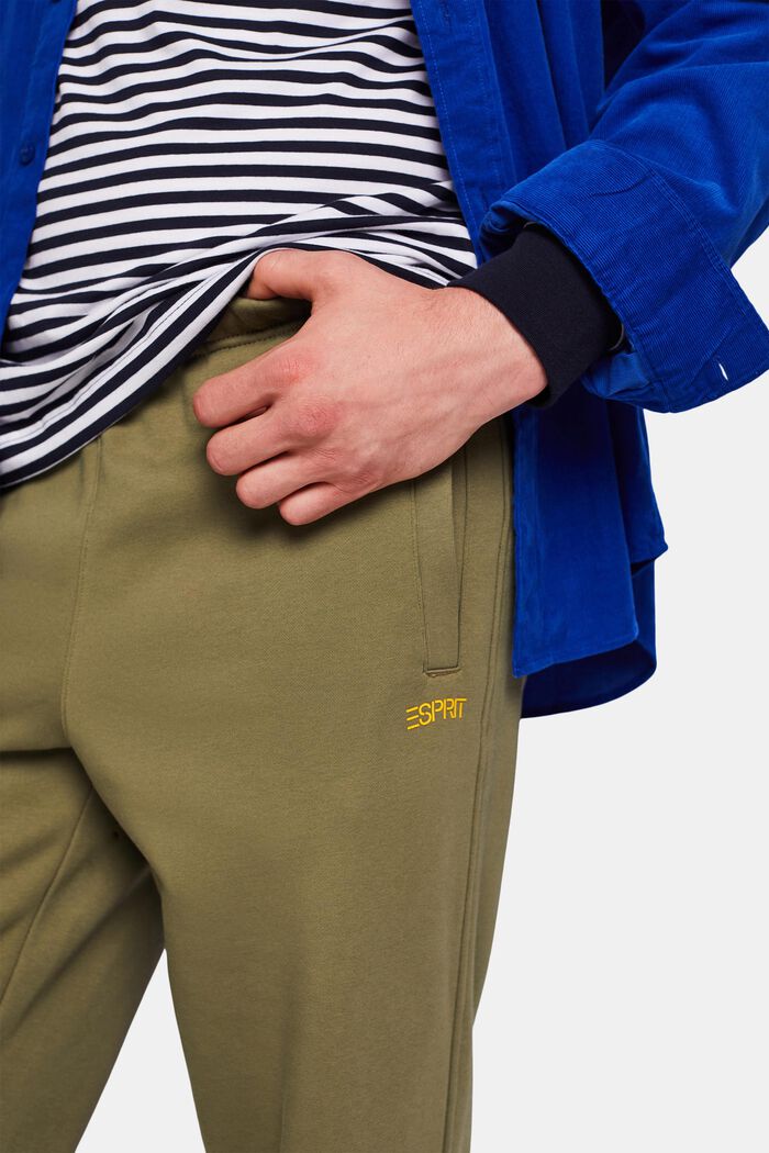 Pantalones de felpa de algodón con logotipo, OLIVE, detail image number 2