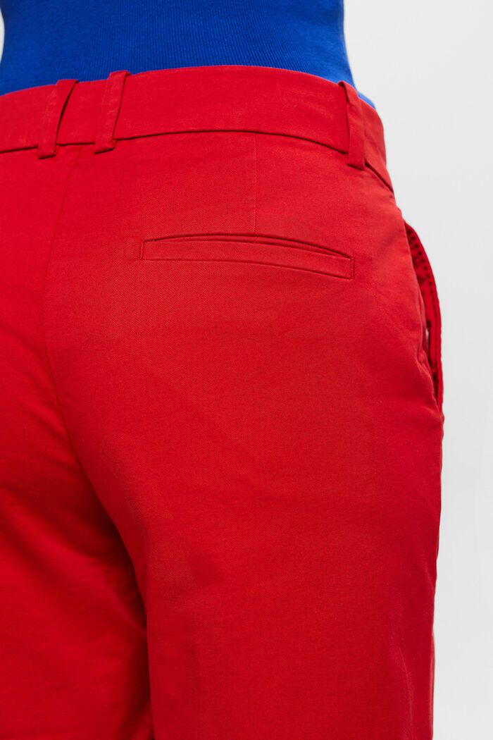 Pantalón corto de sarga con dobladillo, DARK RED, detail image number 3