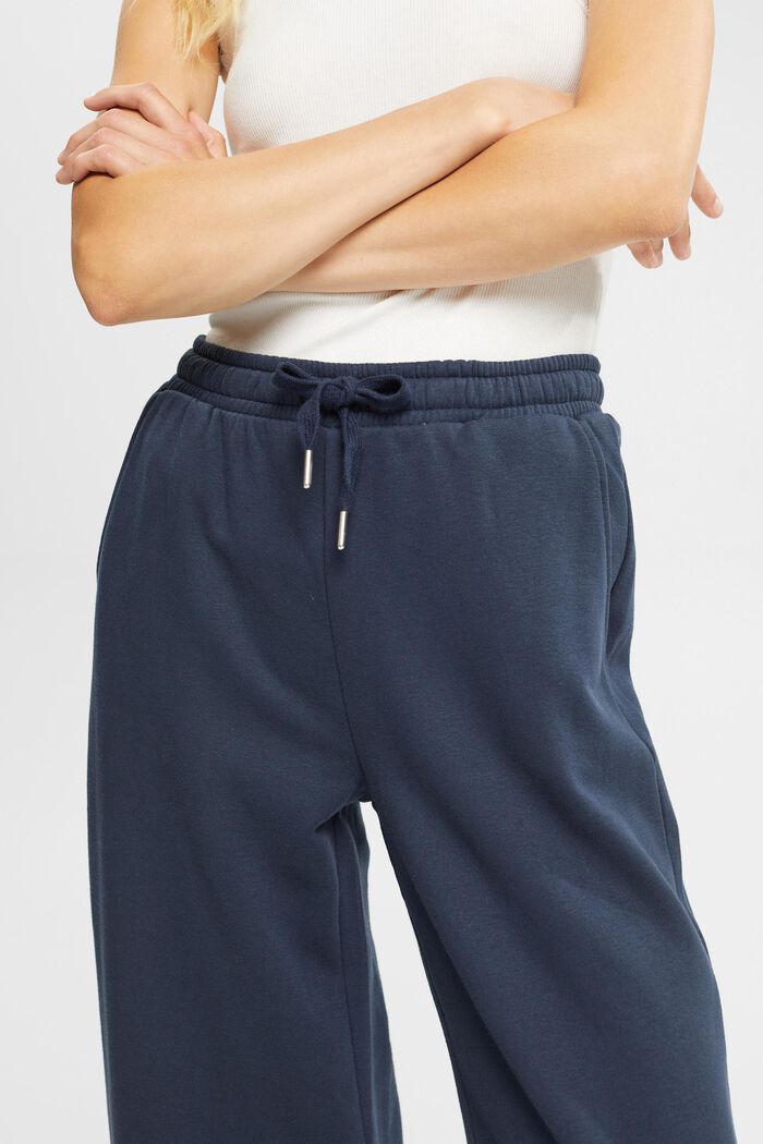Pantalón de felpa de pernera ancha y tiro medio, NAVY, detail image number 4