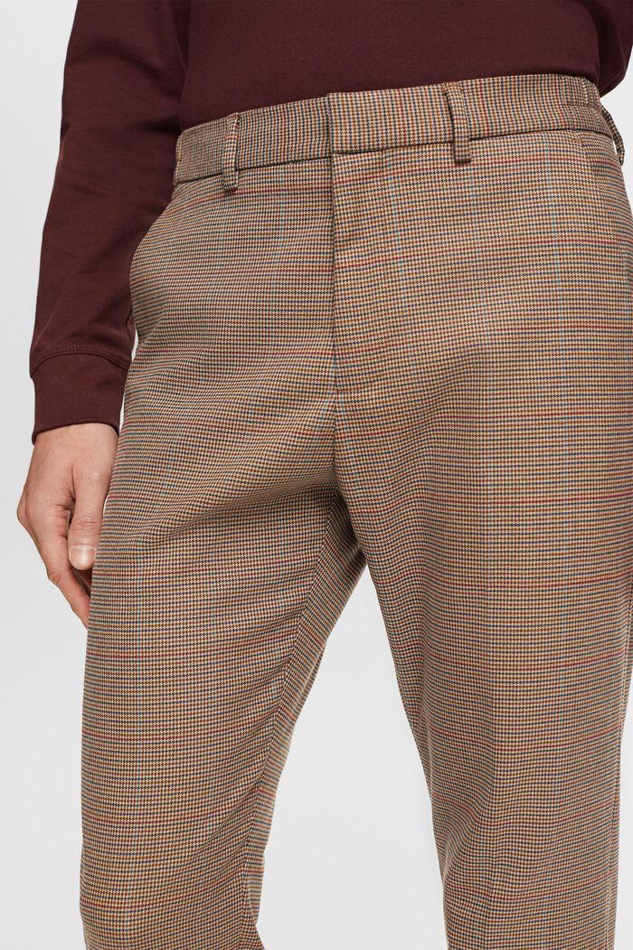 Pantalones a cuadros dogtooth, CAMEL, detail image number 4
