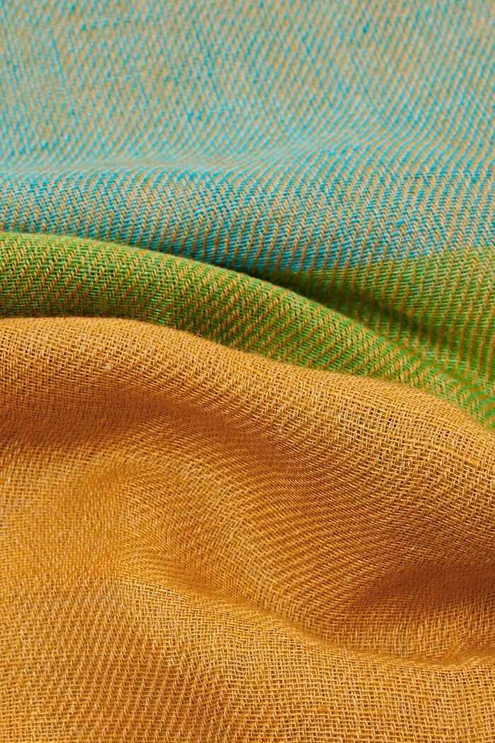 Pañuelo multicolor en mezcla de lino, AQUA GREEN, detail image number 1