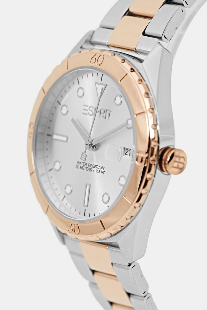 Reloj de acero inoxidable con índices luminescentes, ROSEGOLD, detail image number 1