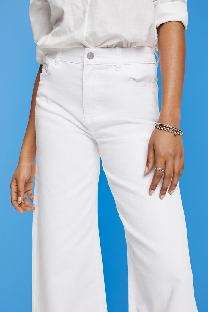 Pantalón culotte de tiro alto con perneras anchas, WHITE, detail image number 2
