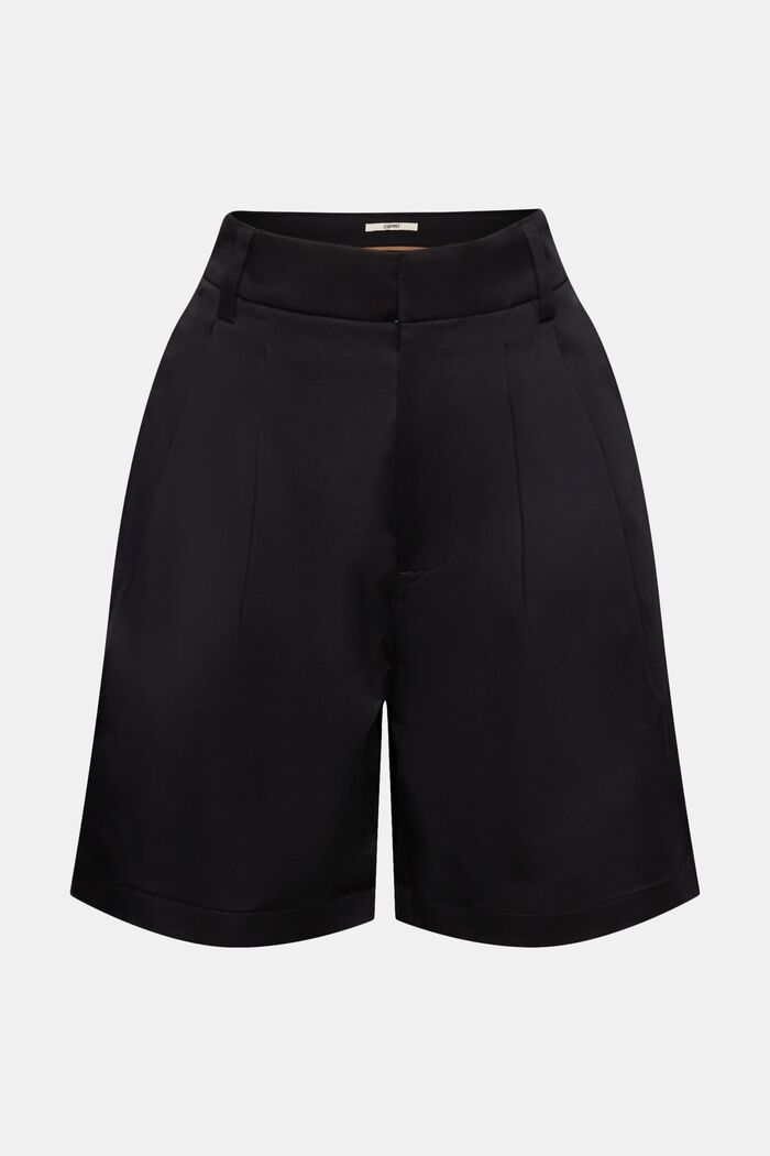 Pantalones cortos de satén con efecto lavado, BLACK, detail image number 5