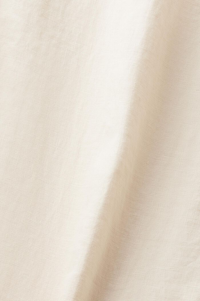 Falda midi de lino en línea A, CREAM BEIGE, detail image number 6