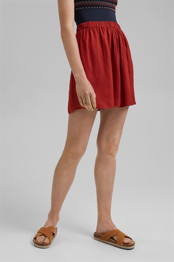 Minifalda con cintura elástica, TERRACOTTA, detail image number 0
