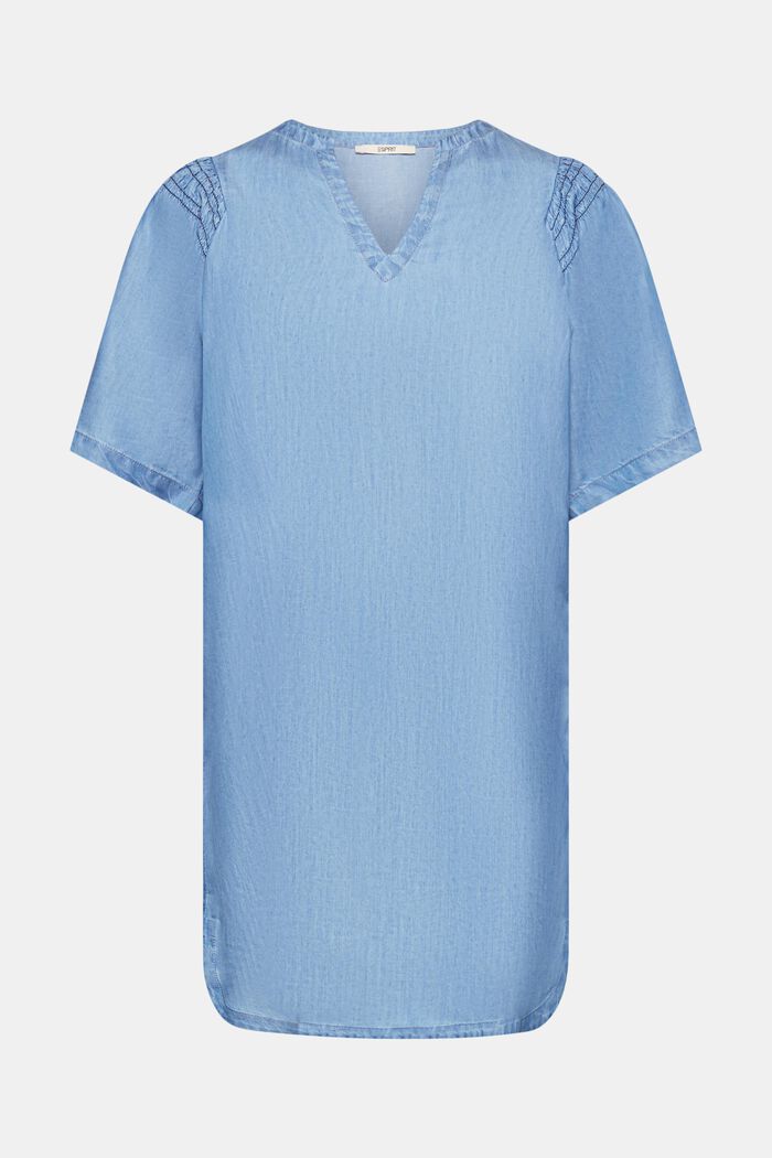 Vestido túnica en tejido vaquero sintético, BLUE MEDIUM WASHED, detail image number 4