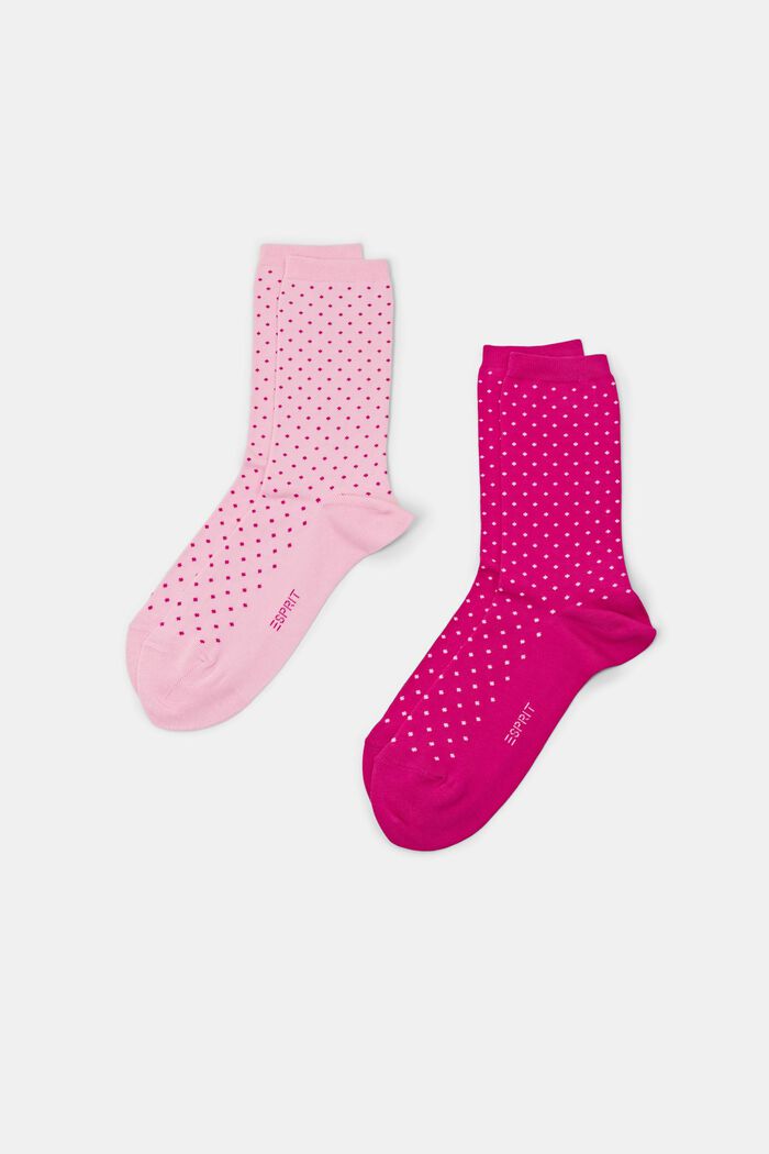 Pack de 2 calcetines de lunares, algodón ecológico, ROSE / PINK, detail image number 0