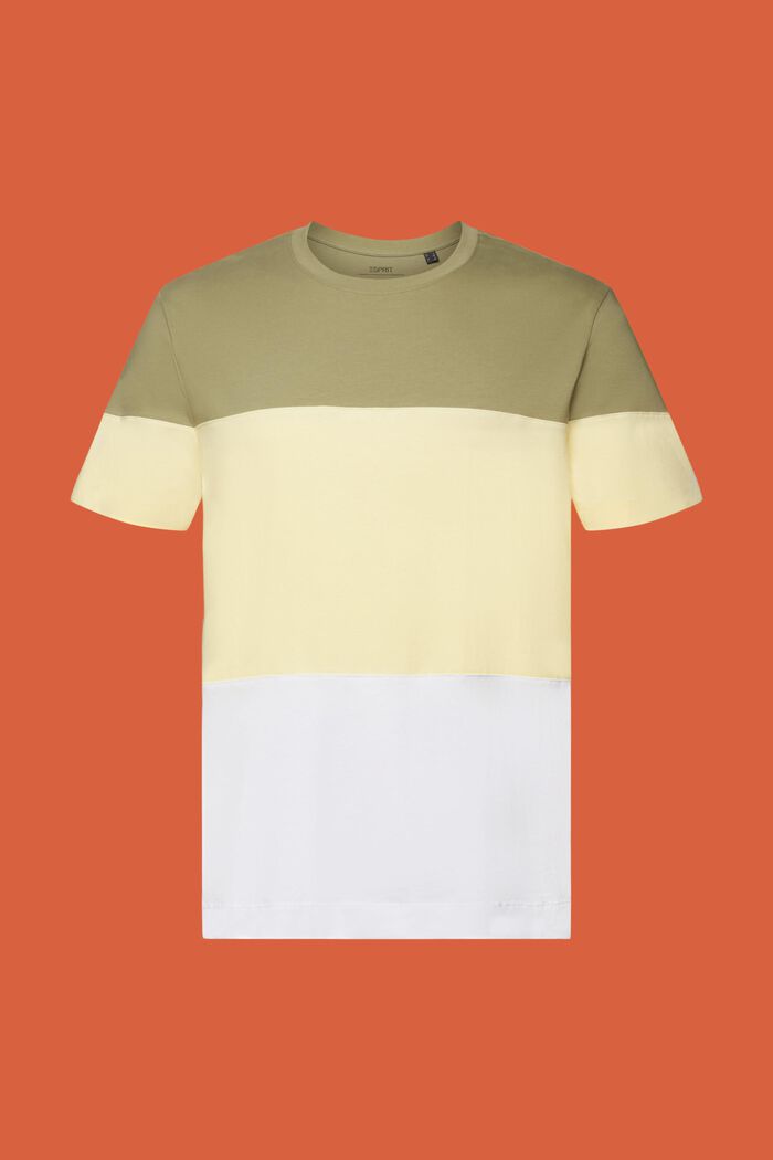 Camiseta con bloques de colores, 100% algodón, LIGHT KHAKI, detail image number 5