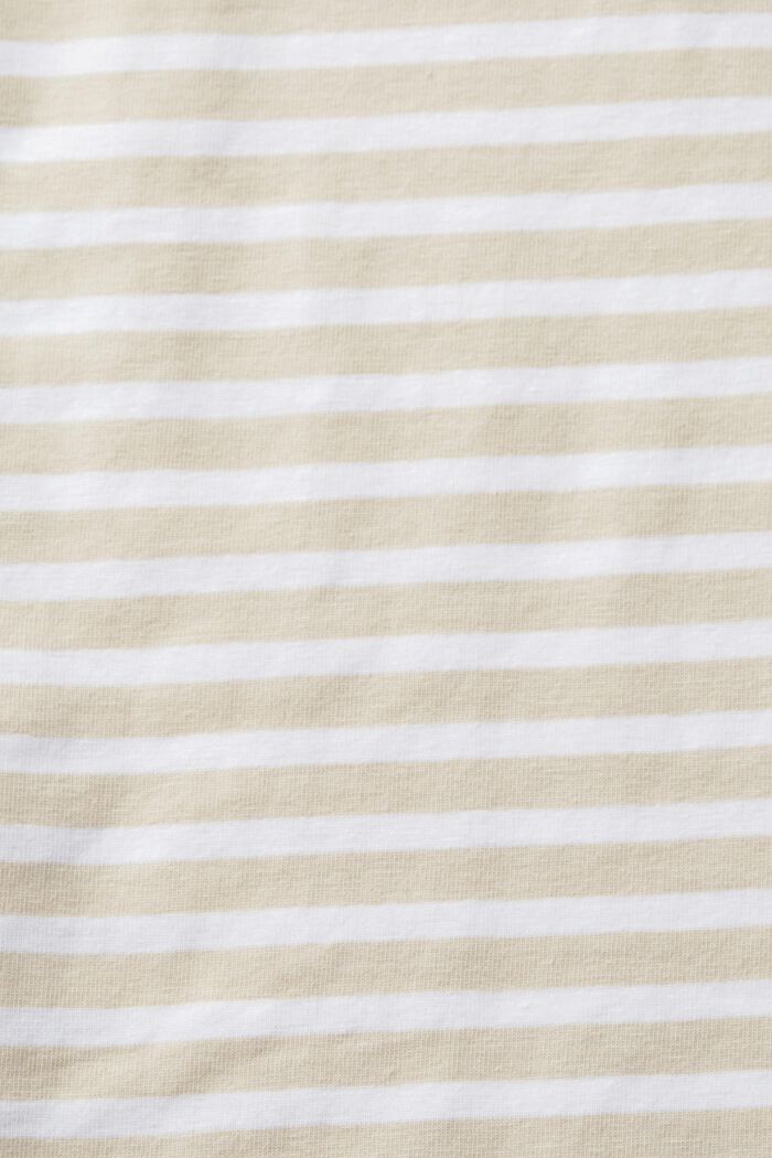 Camiseta de algodón a rayas con cuello barco, LIGHT TAUPE, detail image number 5