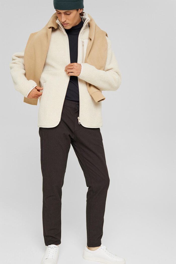 Pantalón de traje en dos tonos, mezcla de algodón, DARK BROWN, detail image number 7