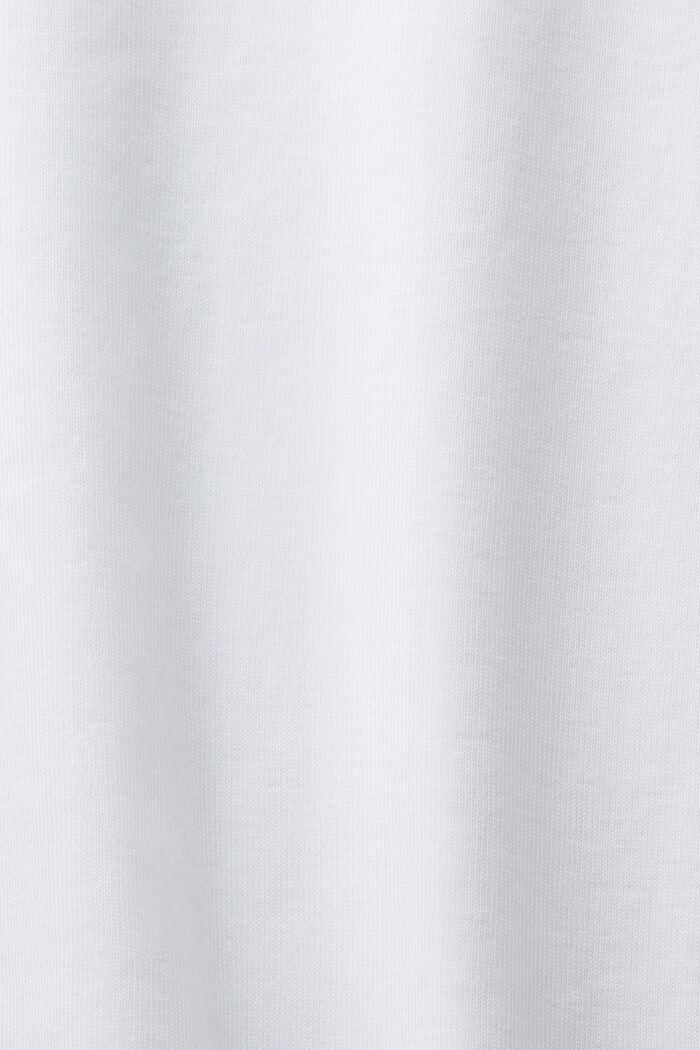 Camiseta de manga larga en tejido jersey de algodón, WHITE, detail image number 5