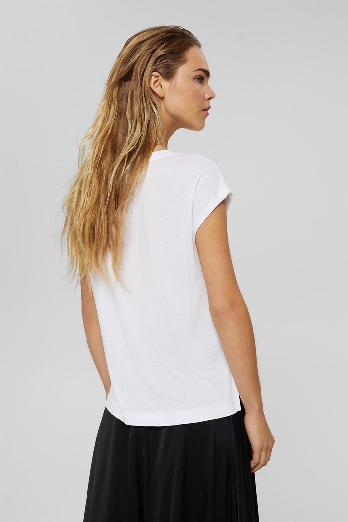 Camiseta de LENZING™ ECOVERO™ con estampado, WHITE, detail image number 3